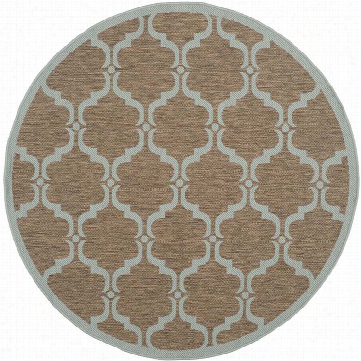 Safavieh Courtyard Brown Indoor Out Door Rug - Round 5'