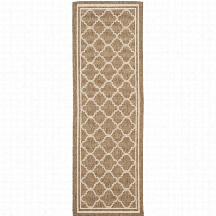 Safavieh Courtyard Brown Indoor Outdoor Rhg - Runenr 2'3 X 20'