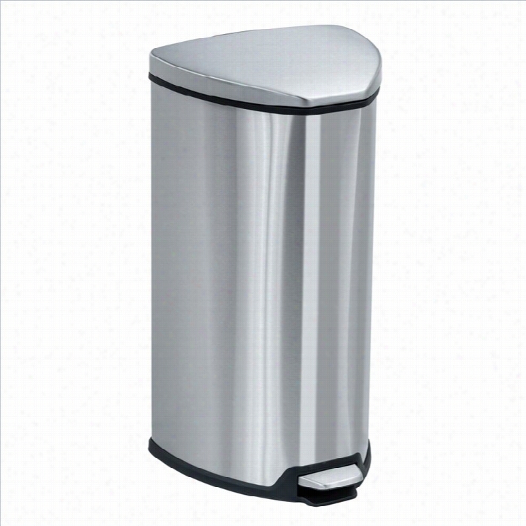 Safco Stainless Step-on 7 Gallon Receptacle In Stainless Steel