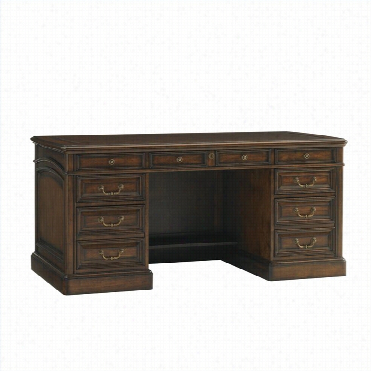 Sliigh Breckenridge Broadmoor Pedestal Desk In Briarwood