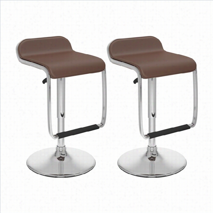 Sonax Corliving 32 Ad Justable Bar Stool With Footreest In Brown (set Of 2)