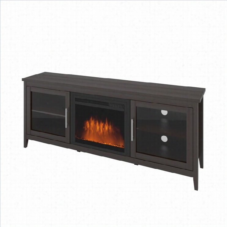 Soonax Corliving Jackson Fireplace Tv Bench In Espresso