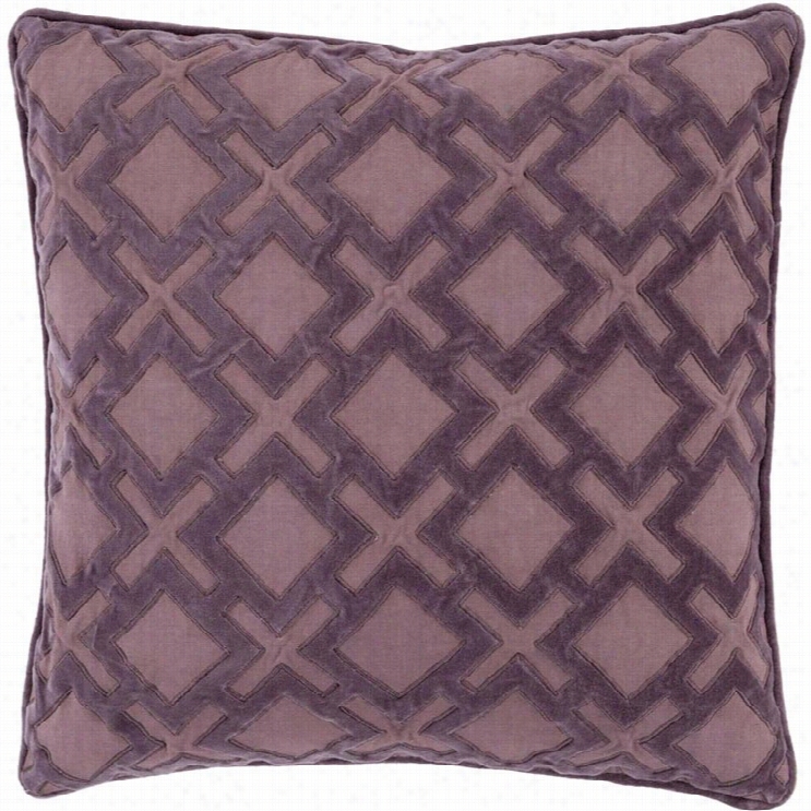 Surya Aleaxndria Poly Fill 18 Qsuare Pillow In Purple