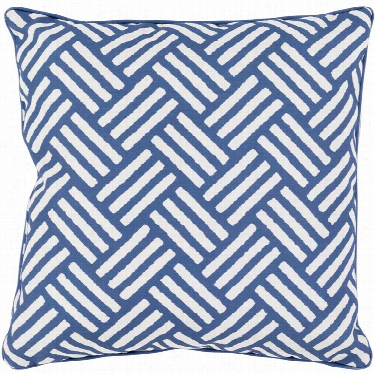 Surya Basketweave Poly Fill 20 Square Pillow In Cobalt