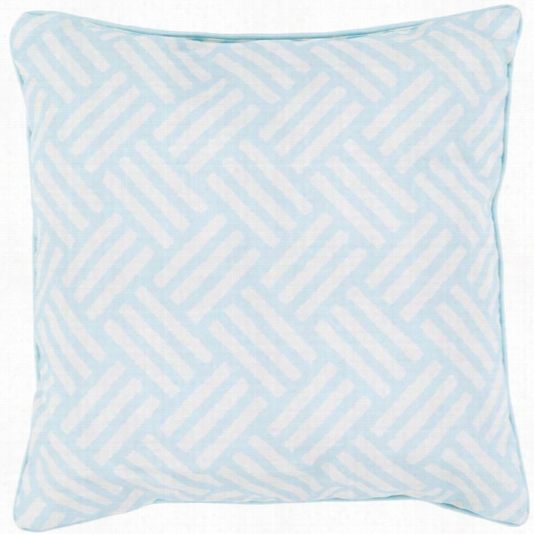 Surya Basketweave Ply Fill 20 Squaare Pillow In Teal