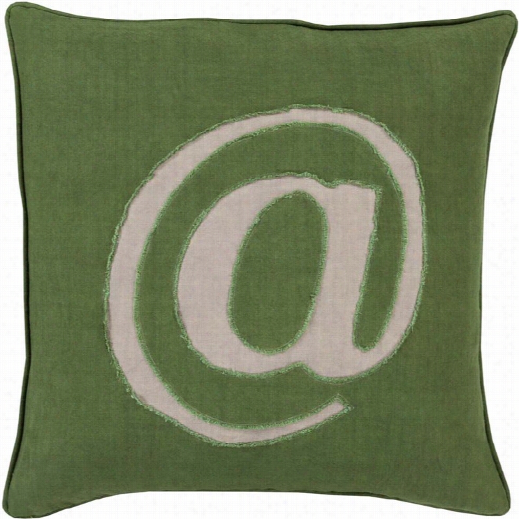 Surya Linen Text Poly Fill 20 Square Pillow Ih Gene