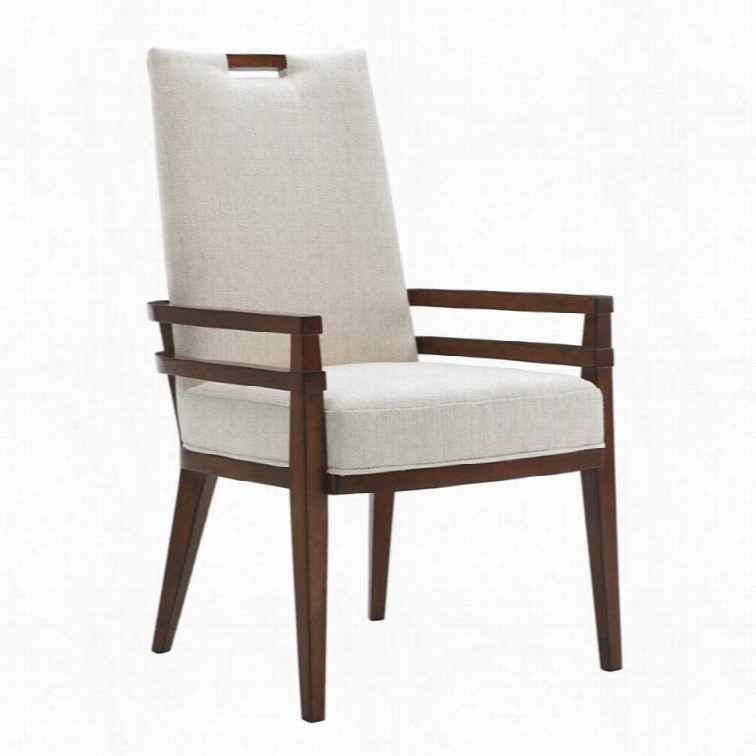 Tommy Bahamaa Isalnd Fusion Coles Bayy Fabric Arm Chair In White