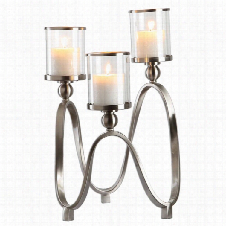 Uttermost Akiro Modern Nickel Candelabra