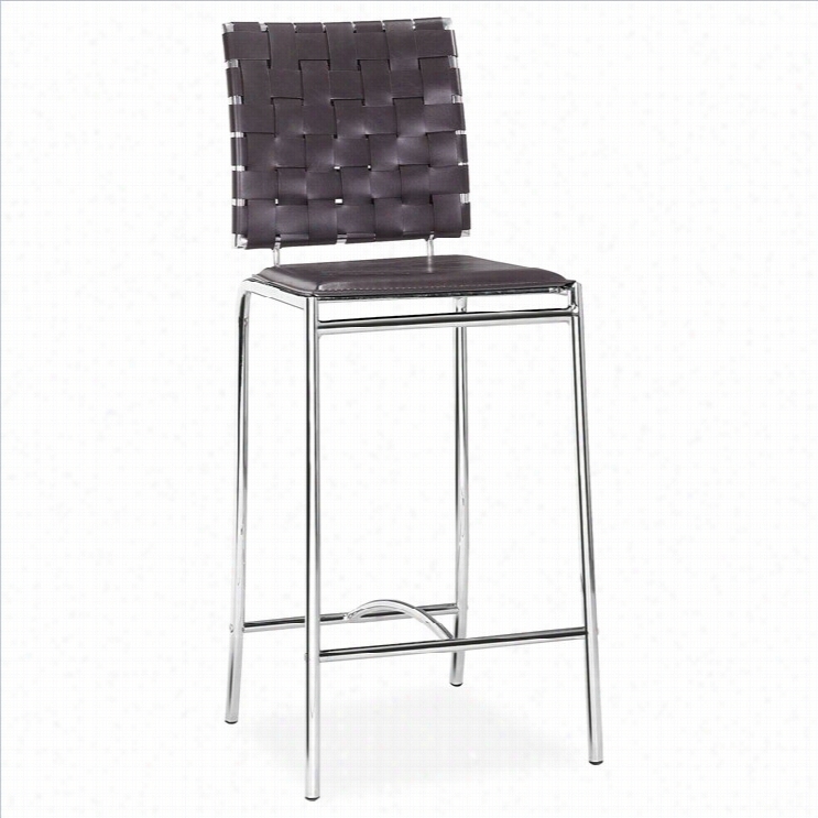 Zuo Crss Cross 26 Counter Stool-blacm