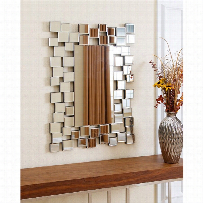 Abbyson Living Piper Rectangle Wall Mirror In Silver
