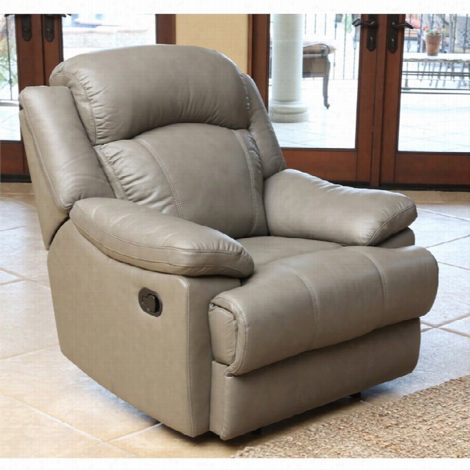 Abbyson Livig Warwick Leather Recliner In Grey