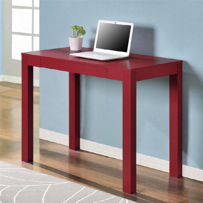 Altra Delilah Parson 1 Drawer Ccomputer Desk In Red