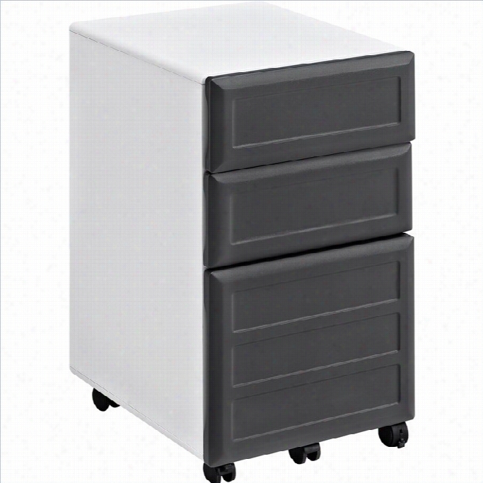 Altra Furniture Puursuit 3 Drawer File Cabinet In White And Gray