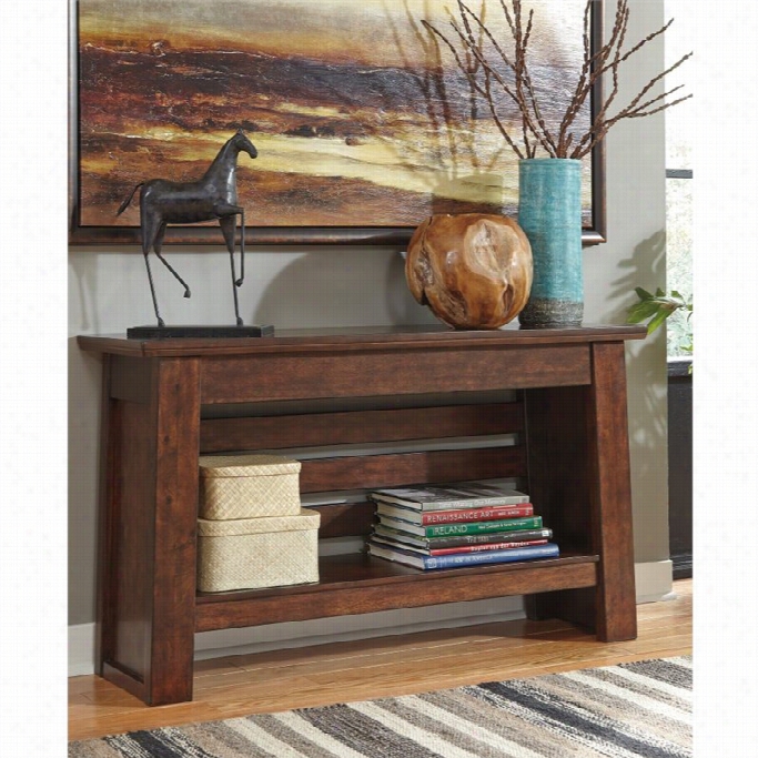 Ashley Harpann Console Table In Reddish Brown