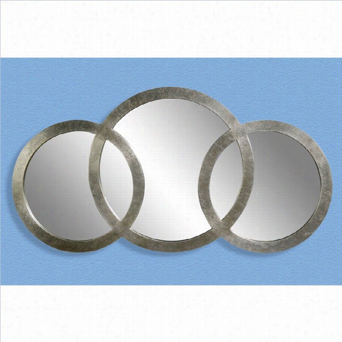 Bassett Mirror Libra 3 Ring Mirror In Silverl Eaf