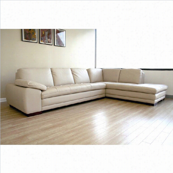 Baxton Studio Diana Leather Sectional Sofa In Beige