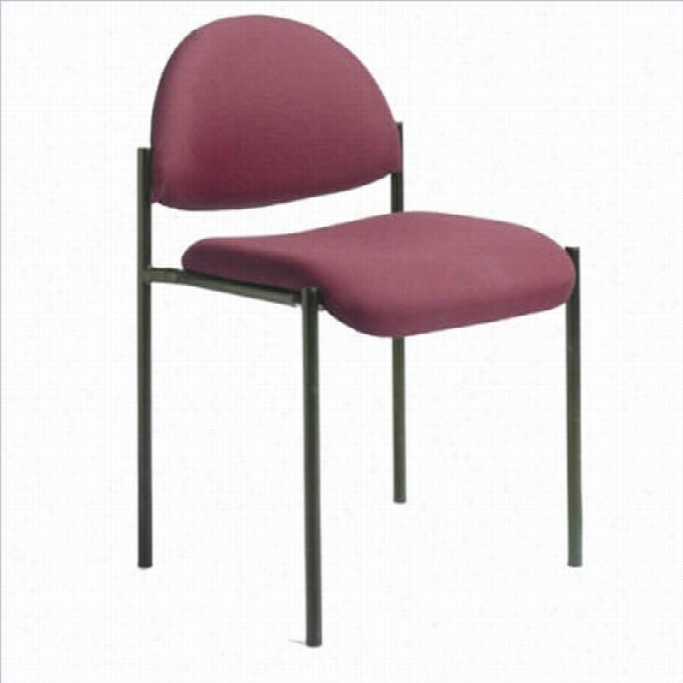 Boss Ffice Armless Fabric Stacking Chair In Burgundy