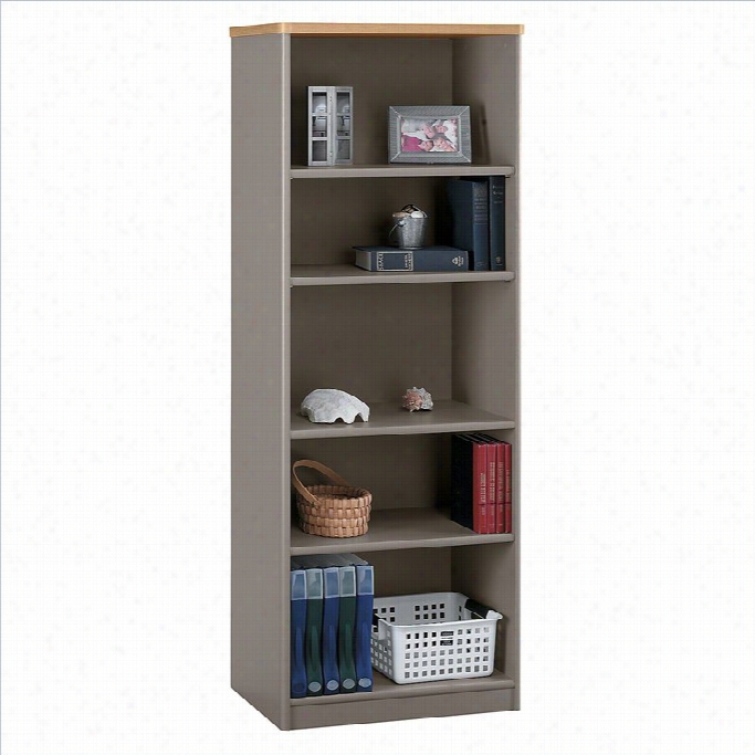 Bush Bbf Series A 26w 5-shelf Bookcase In Light Oak