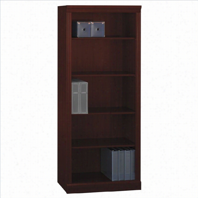 Bush Bennington 5-shelf Bookcase In Harvest Cherry