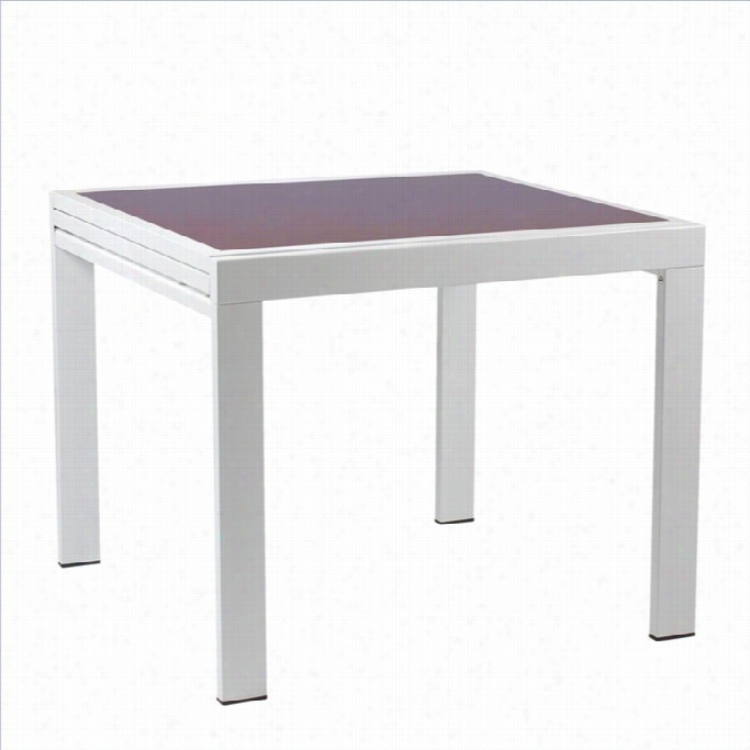 Eurostyle Duo Four-sided Figure /rectangular Extension Dining Table In White And Rred Glass