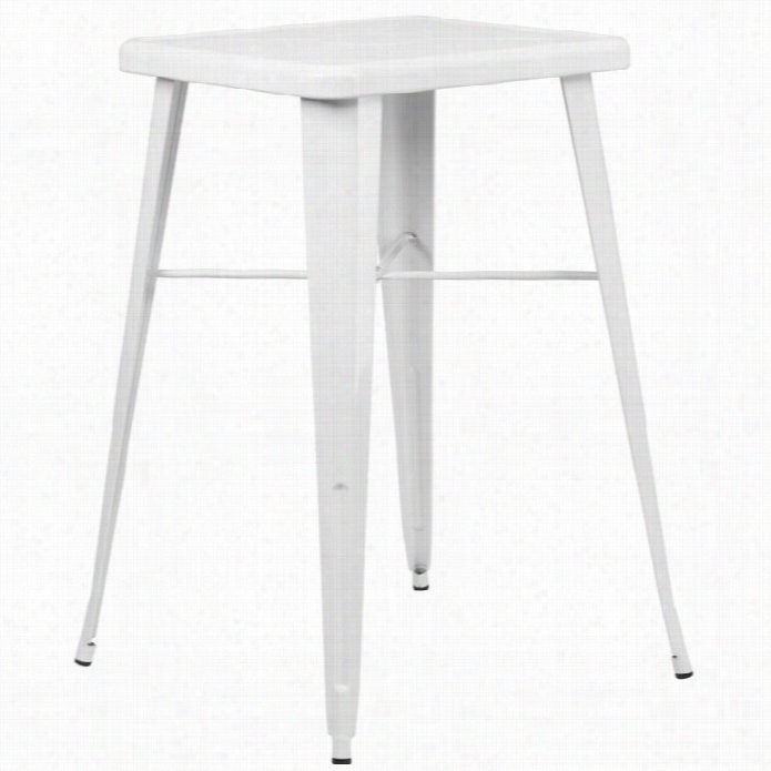 Flash Furniturem Etal Square Bar Table In White