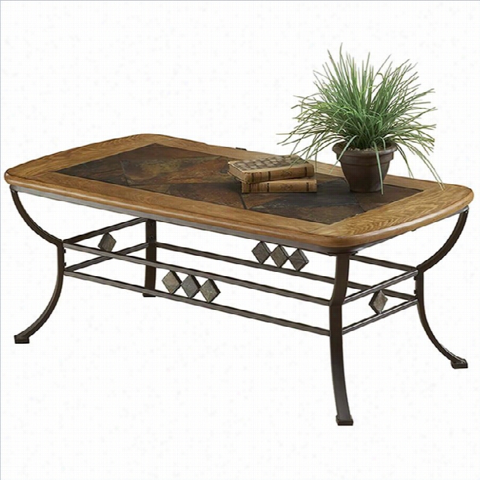 Hillsdale Lakevi Ew Rectangle Slate Top Coffee Table In Brown