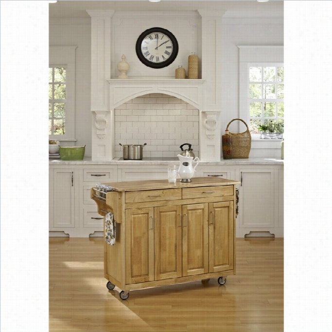 Home Styles Ccreate-a-cart 49 Inch Wood Top Kitchen Cart In Natural
