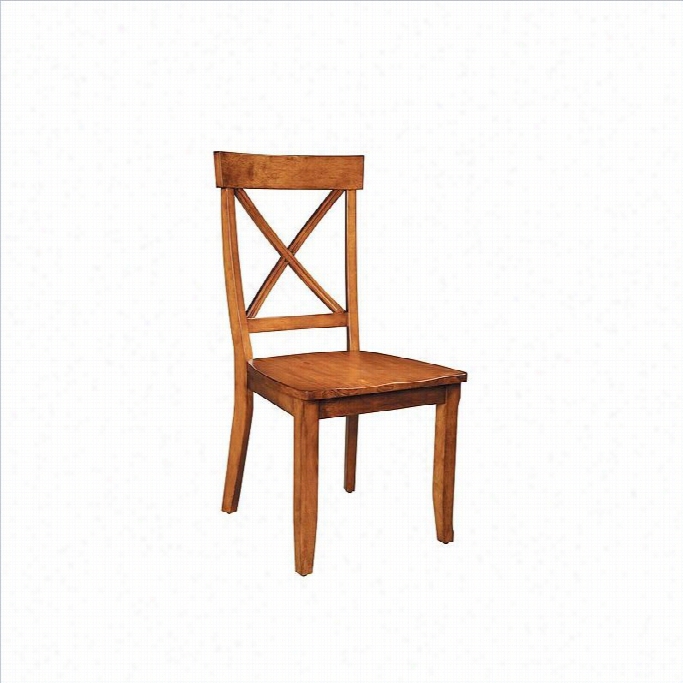 Home Styles Furniture Dining Chair In Oak Finish (set Of 2)