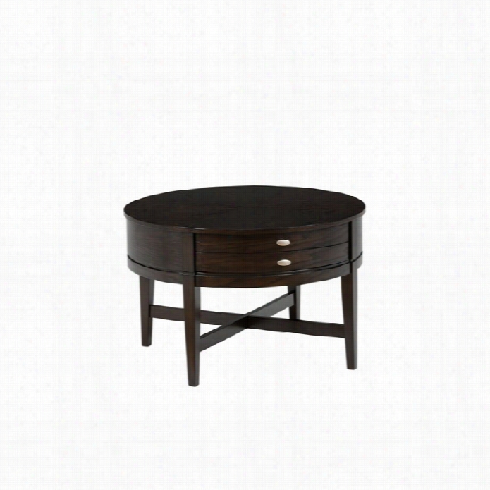 Jofran Kent County Mijiatures Round Coffee Table In Dark Oak