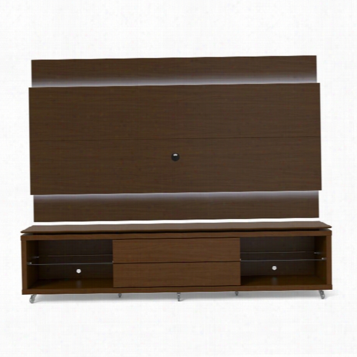 Manhattan Comfort Lincln 2.4 Series 94 Tv Stand And Panel Inn Brown