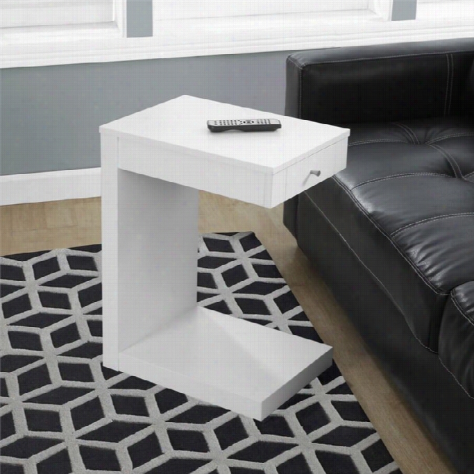 Monarch One Drawer Accent Snack Table In White