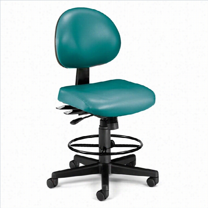 Ofm 24 Hour Task Drafting Office Chair With Drfating Kit In Teal