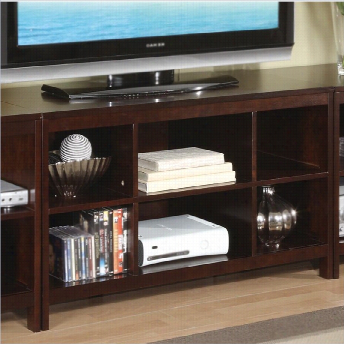 Poundex Contemproary Tv Stand In Dark Espresso