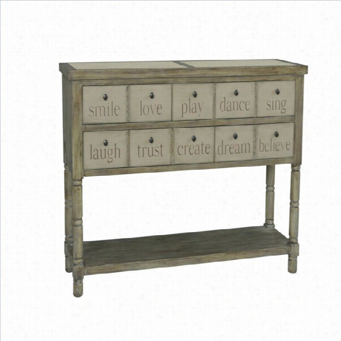 Pulaski 4 Drawer Console In Beige