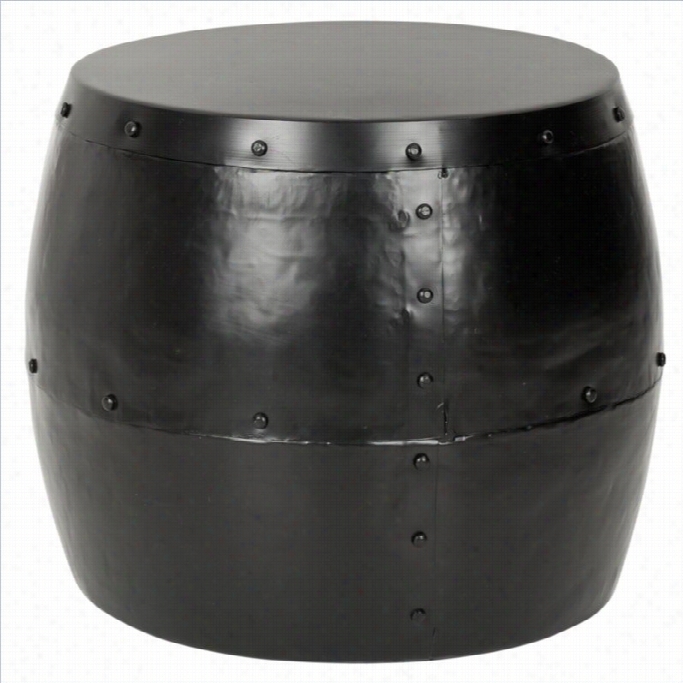 Safavieh Cerium Iron Drum Stool In Black