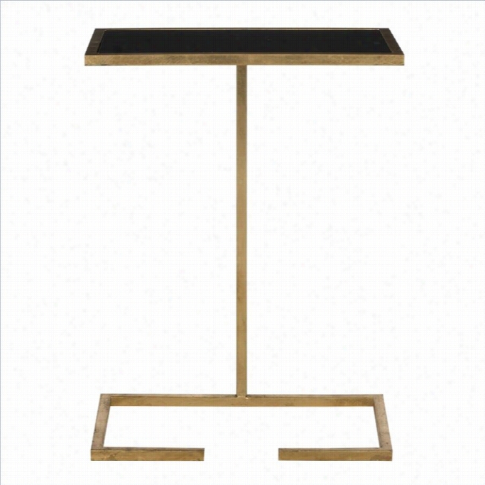 Safavieh Neil Iron  And Glass Accent Stand  In Gold And Black