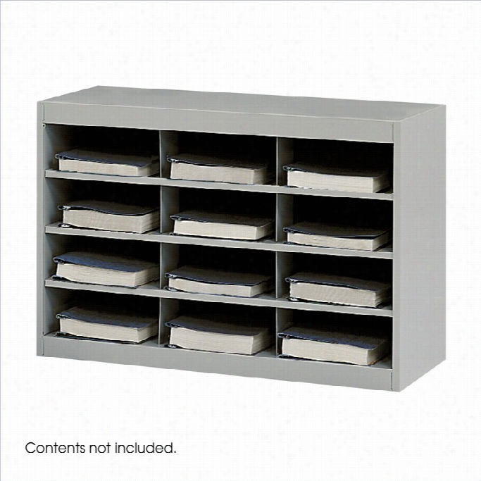 Safco E-z Stor Grey Steel Mail Organizer - 12 Compartments