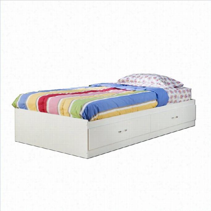 South Shore Logik  Twin Mates Bed In Pure White