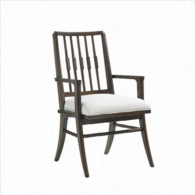 Stanley Furniture Crestaire Savoy Arm Dining Chair In Porter