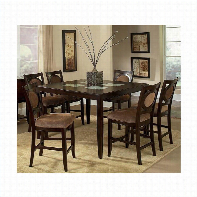 Steve Silver Moontblanc 5pc Pub Dining Room Set In Merlot