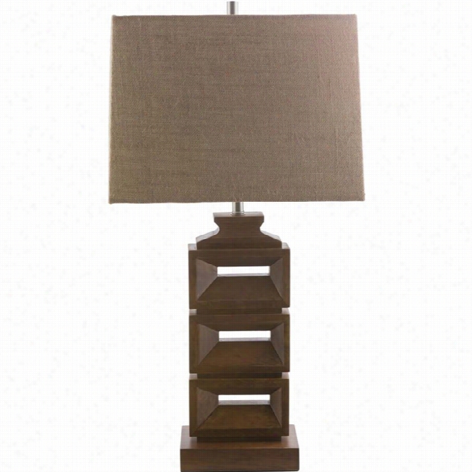 Surya Essex Wood  Table Lamp In Beige