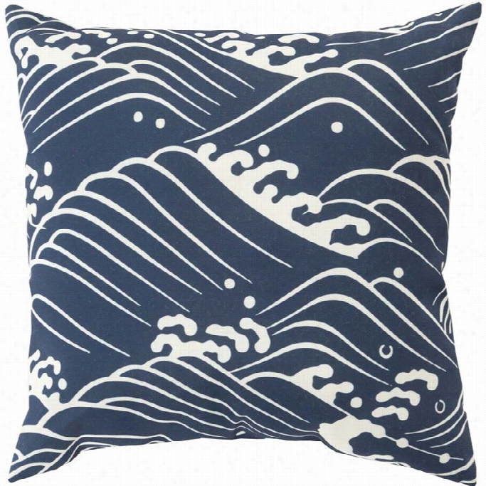 Surya Mmizu Poly Fill 18 Square Pillow In Navy