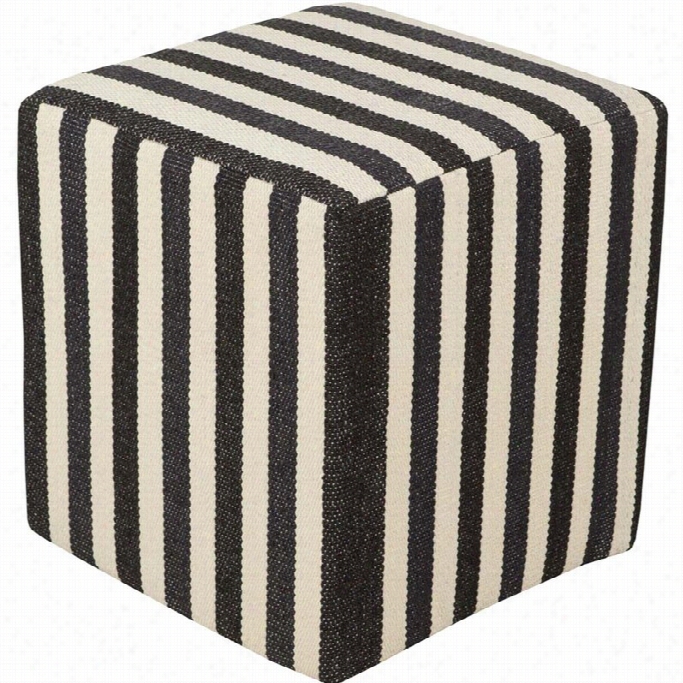 Surya Picniccube Pouf Ottoman In Charcoal