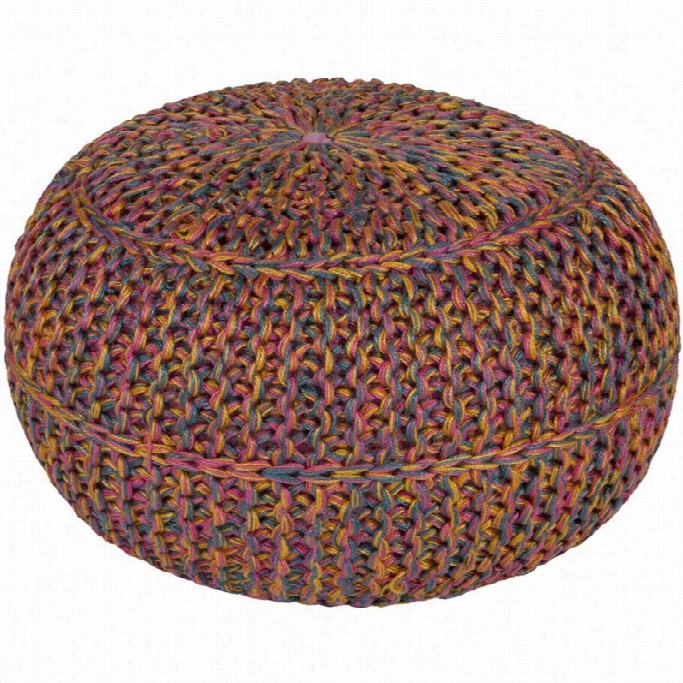 Surya Wisteria Sphe Re Pouf Ottoman In Orange