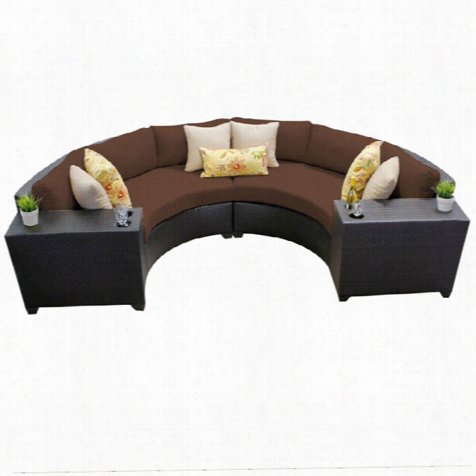 Tkc Barbados 4 Piece Outdoor Wicker Sofa Set In Cocoa