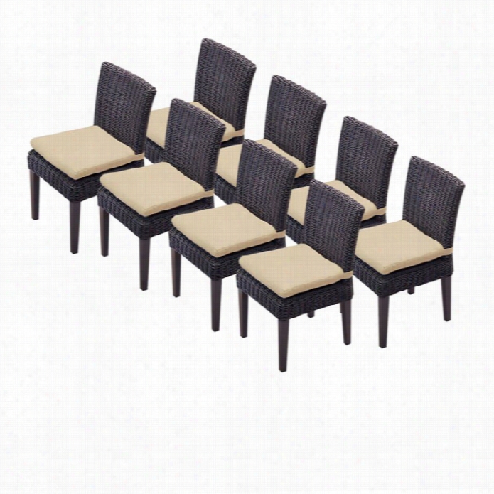 Tkc Venic E Wicker Patio Dijing Chairs In Benne (set Of 8)