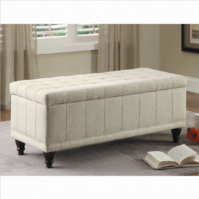 Trent Home Afton Storae Bench In White