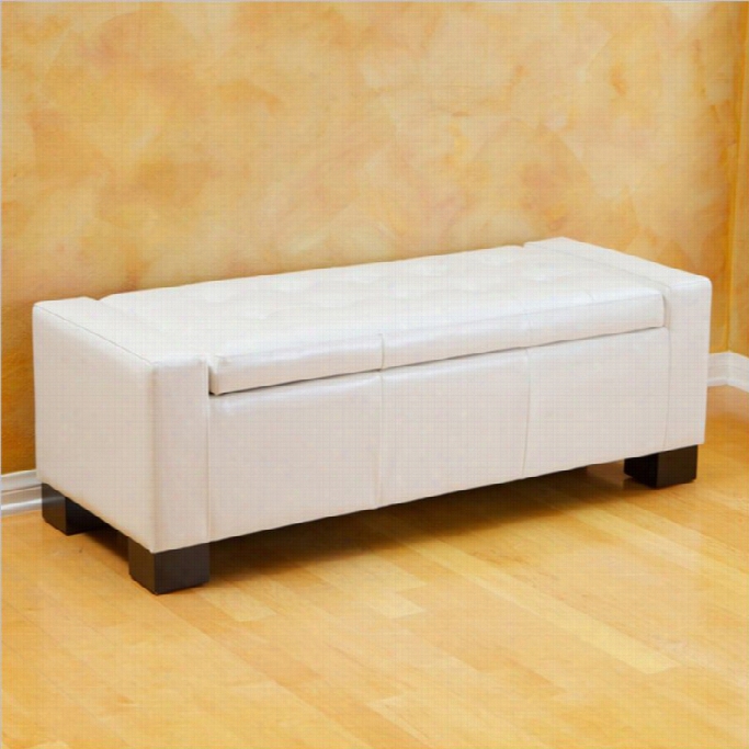 Trent Home Carino Storagd Ottoman Bench In Ivory