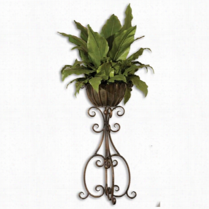 Uttermost Cost Del Sol Potted Greeneey In Burnished Cop P Er Bronze