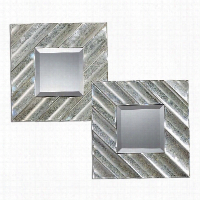 Uttermost Jovan Squares Silver Mirror (set Of 2)